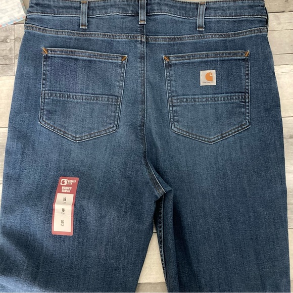 Carhartt Women's Slim Fit High Rise Denim Jeans Size 16 NWOT - Picture 5 of 17